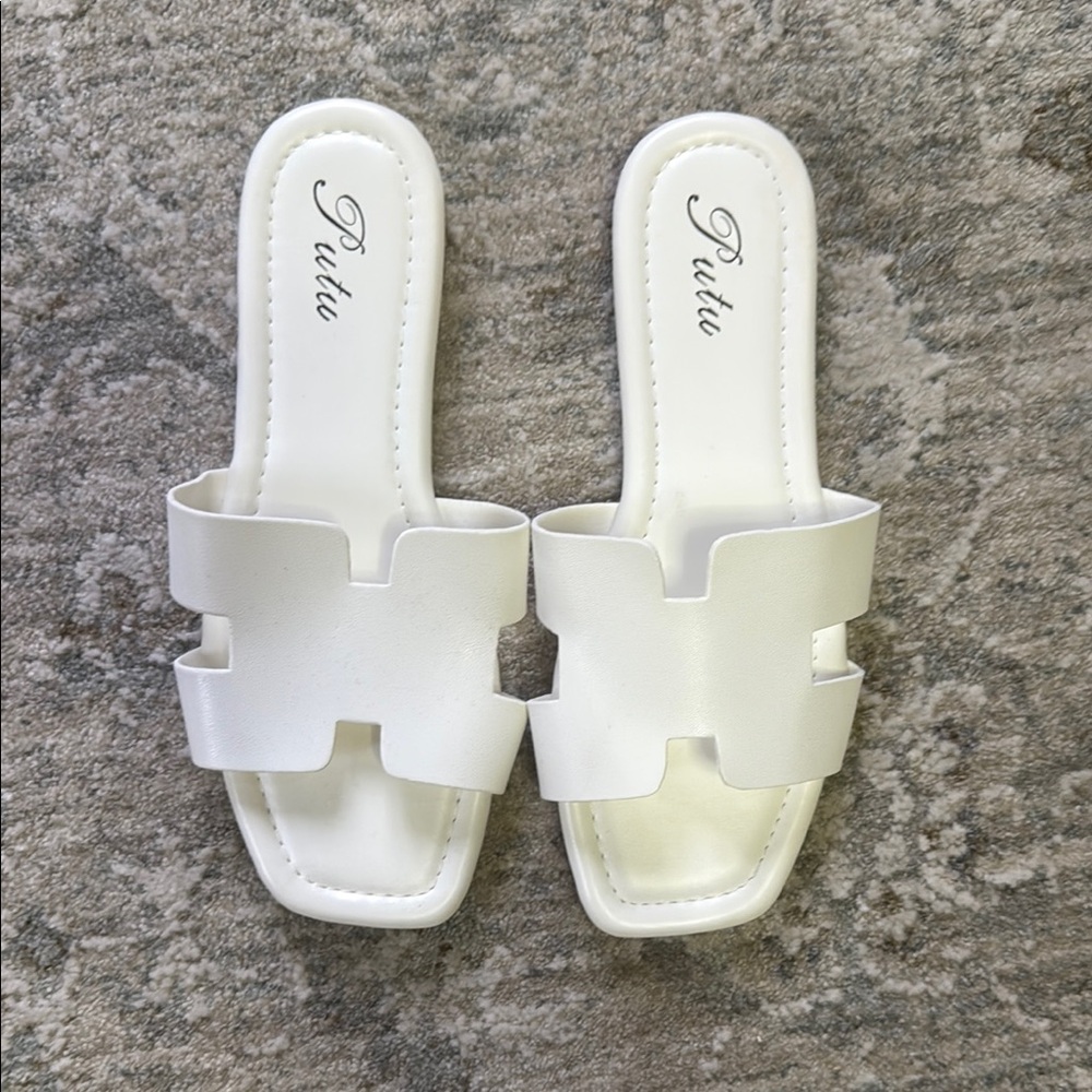 Pur White Women's Slide Sandals